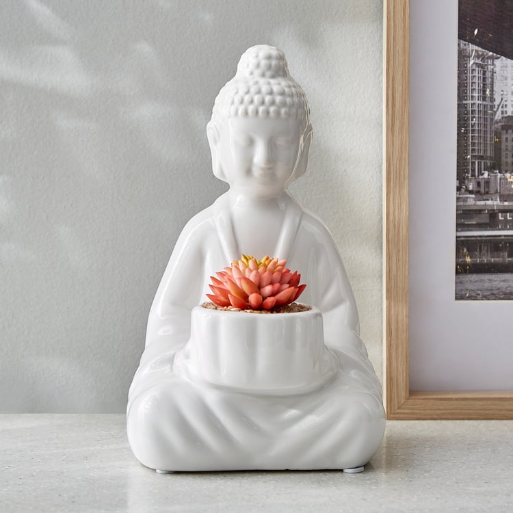 Gloria Divine Artificial Succulent in Ceramic Buddha Pot