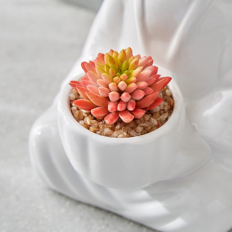 Gloria Divine Artificial Succulent in Ceramic Buddha Pot