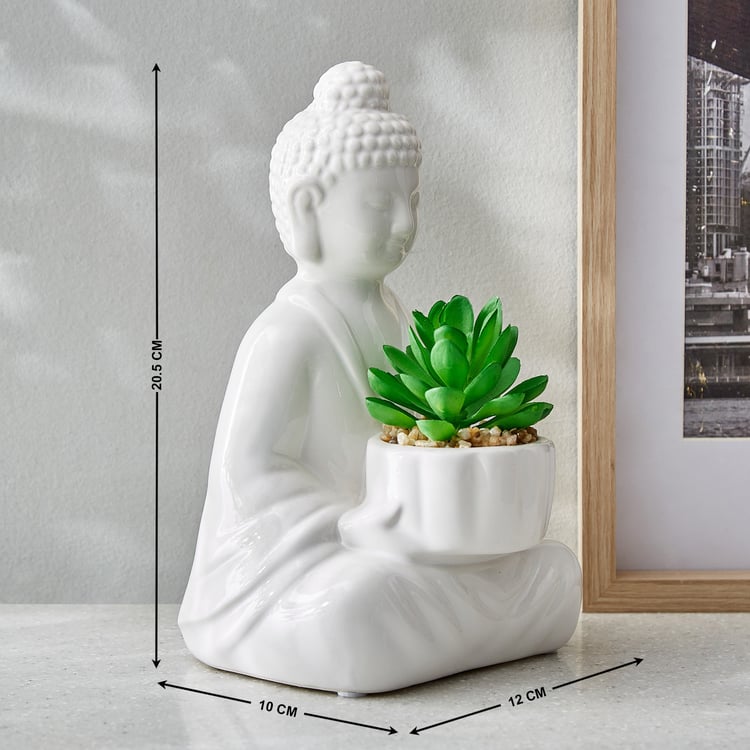 Gloria Divine Artificial Succulent in Ceramic Buddha Pot