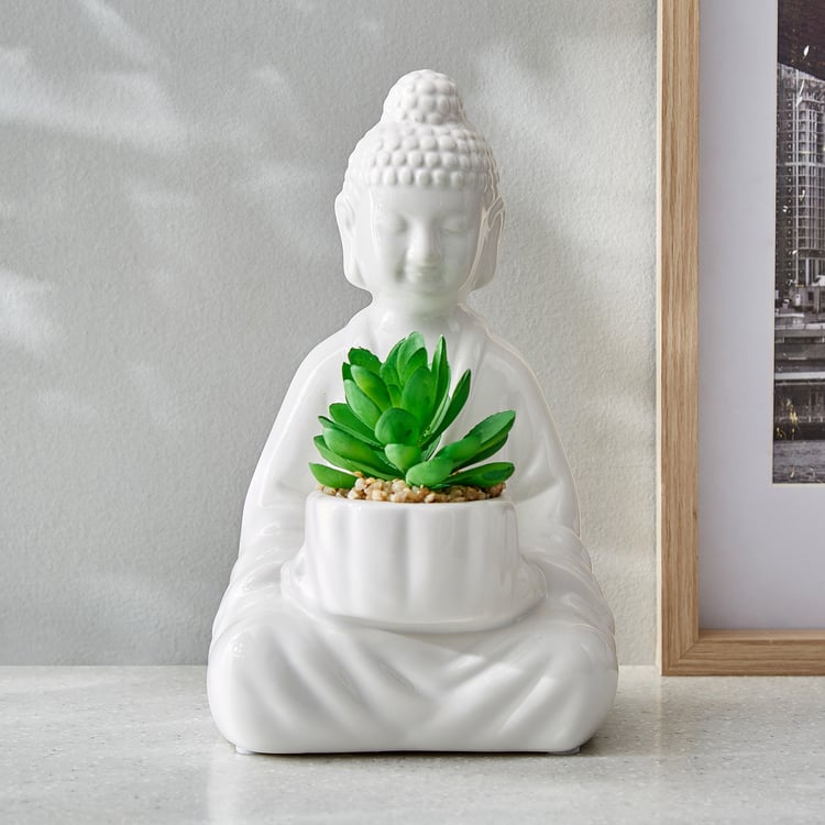 Gloria Divine Artificial Succulent in Ceramic Buddha Pot