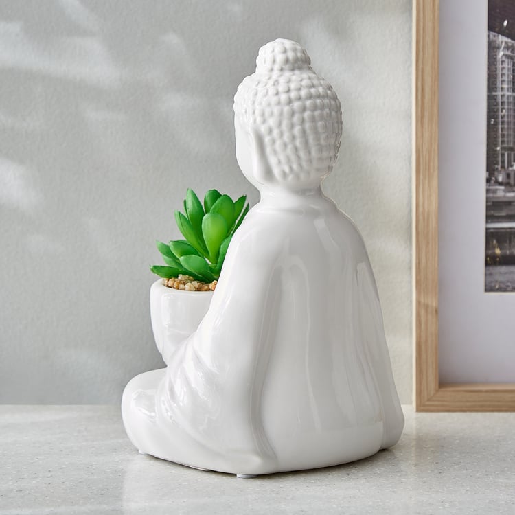 Gloria Divine Artificial Succulent in Ceramic Buddha Pot