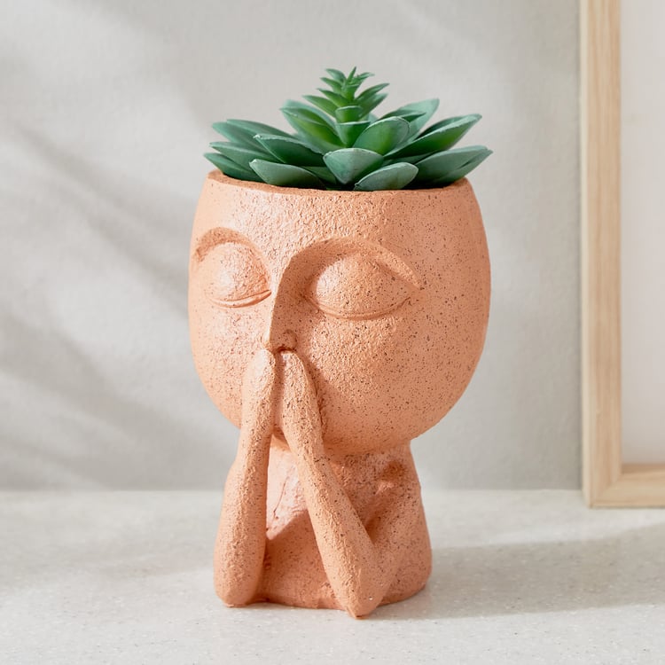 Gloria Human Artificial Succulent in Polyresin Planter