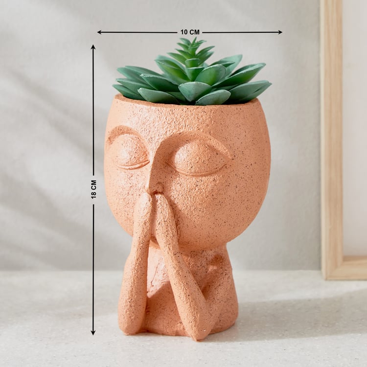 Gloria Human Artificial Succulent in Polyresin Planter