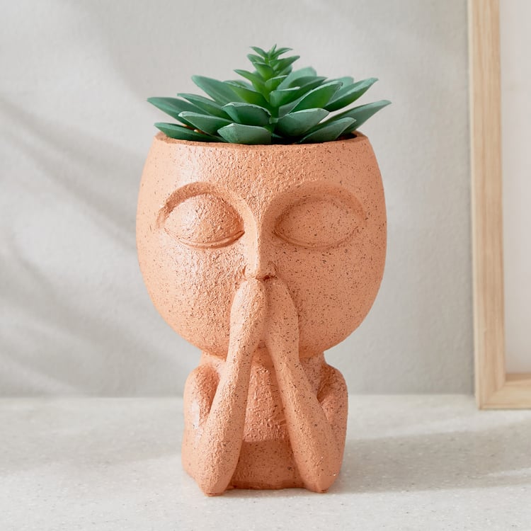 Gloria Human Artificial Succulent in Polyresin Planter