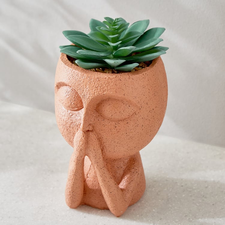 Gloria Human Artificial Succulent in Polyresin Planter