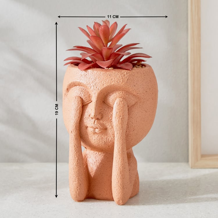 Gloria Human Artificial Succulent in Polyresin Pot