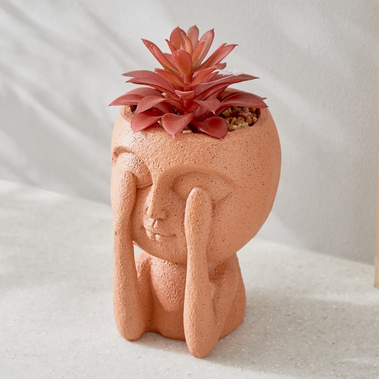 Gloria Human Artificial Succulent in Polyresin Pot