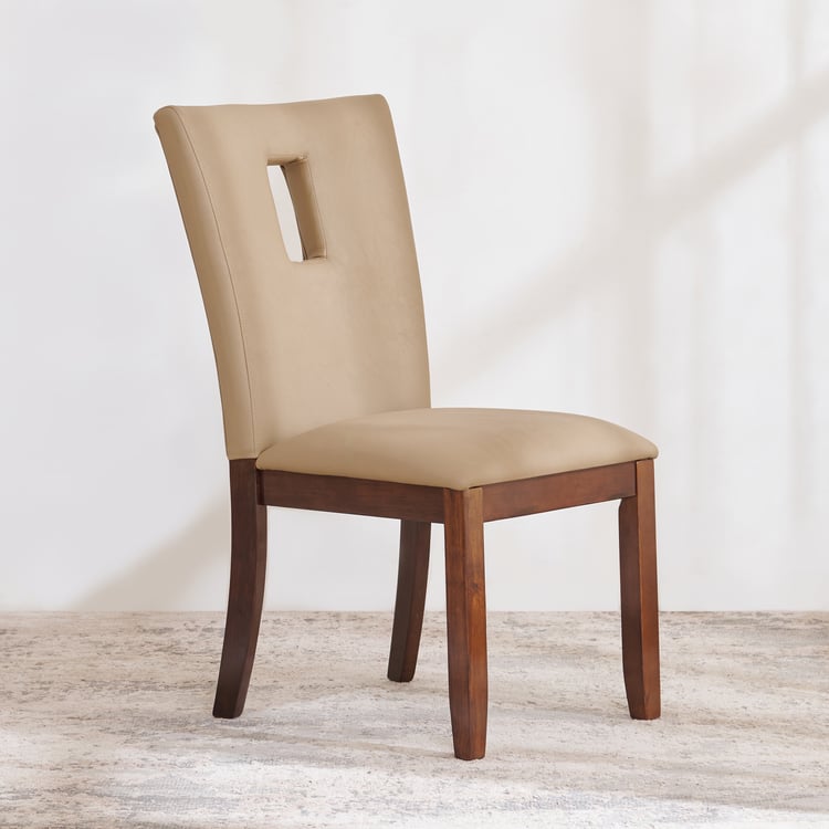 (Refurbished) Oxville Set of 2 Faux Leather Dining Chairs - Beige