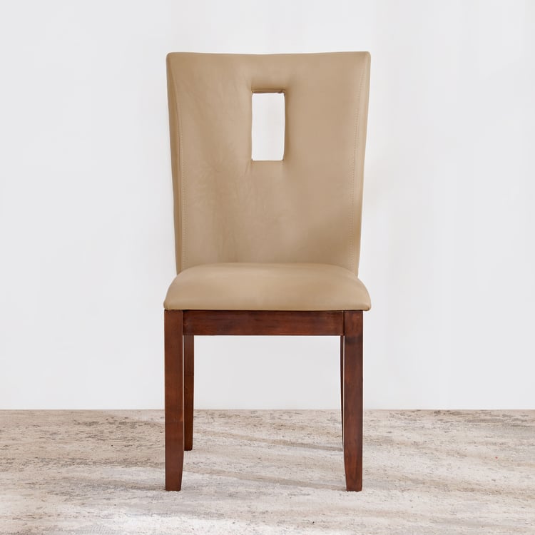 (Refurbished) Oxville Set of 2 Faux Leather Dining Chairs - Beige