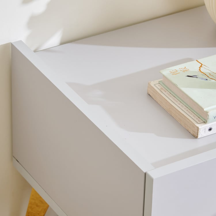 Anri Bedside Table with Drawer - Grey