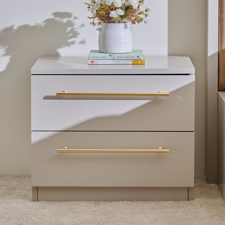 Dante Bedside Table with Drawers - Grey