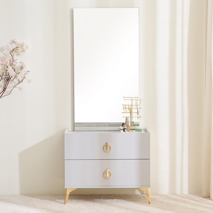 Anri Dresser Mirror with Drawers - Grey