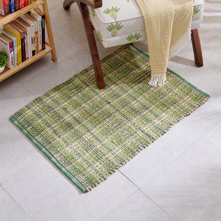 Natura Joyous Jute Checks Dhurrie - 90x60cm