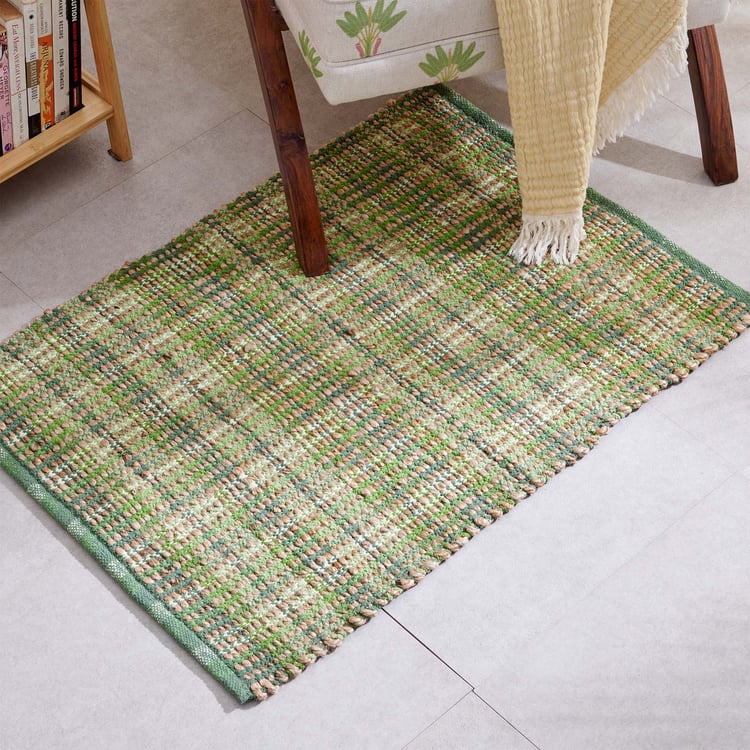 Natura Joyous Jute Checks Dhurrie - 90x60cm