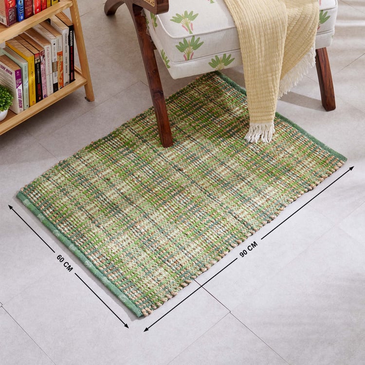 Natura Joyous Jute Checks Dhurrie - 90x60cm