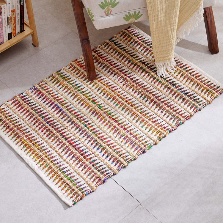 Natura Melange Jute Woven Dhurrie - 90x60cm