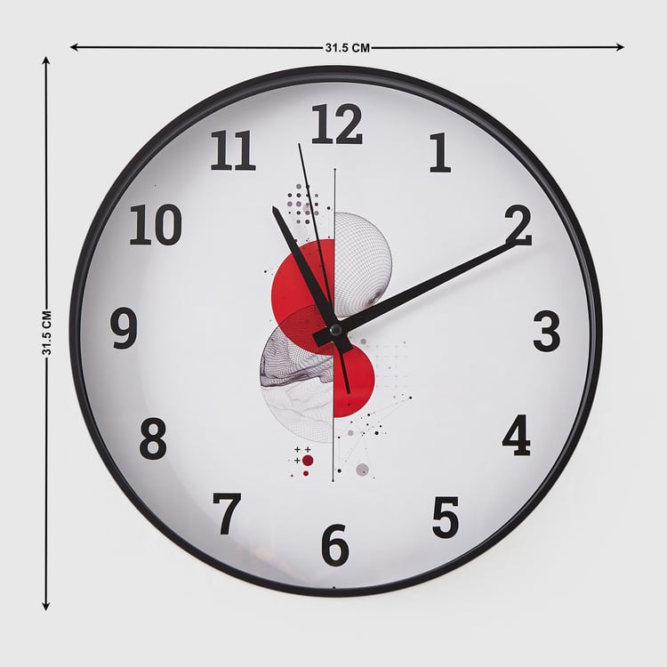 Casablanca Glass Printed Wall Clock - 31.5cm