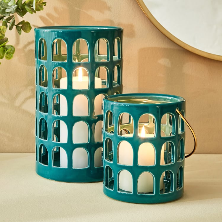 Splendid Townsquare Xian Ceramic Candle Holder with Handle