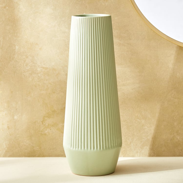 Splendid Goldcrest Glen Ceramic Ribbed Vase