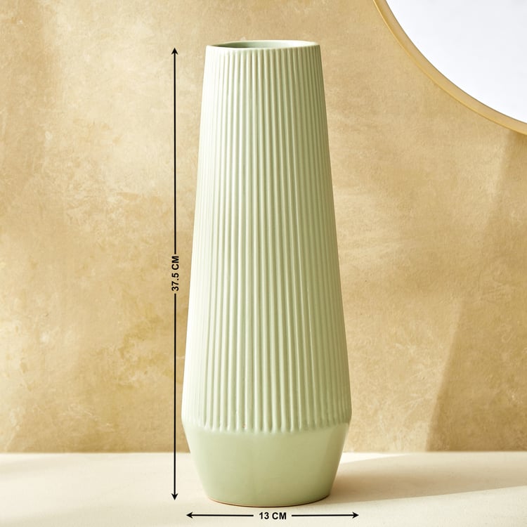 Splendid Goldcrest Glen Ceramic Ribbed Vase