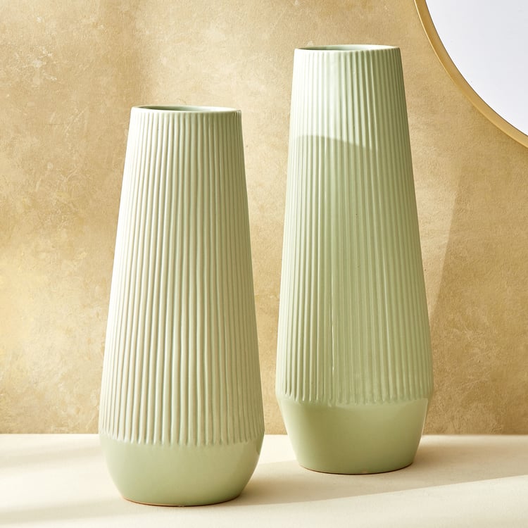 Splendid Goldcrest Glen Ceramic Ribbed Vase