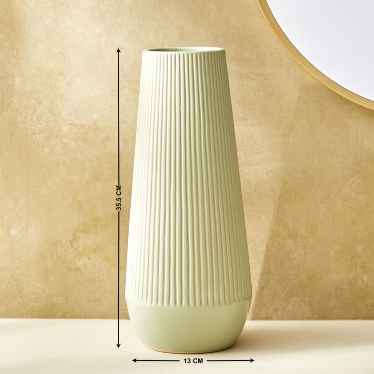 Splendid Goldcrest Glen Ceramic Ribbed Vase