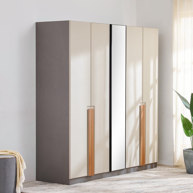 Tiffany 4-Door Wardrobe - Beige