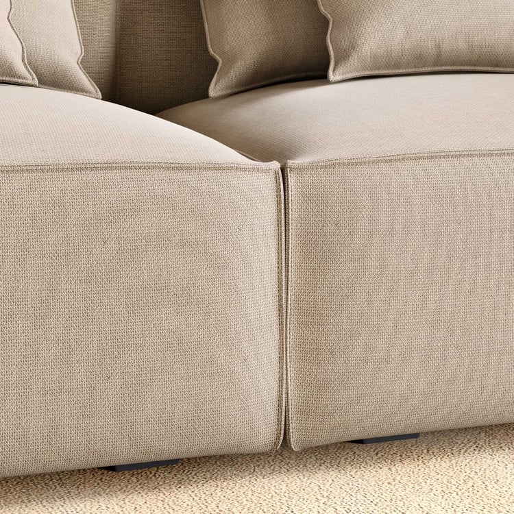 Mills Fabric 3-Seater Sofa with Ottoman