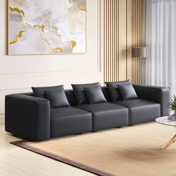 Mills Half Leather 3-Seater Sofa