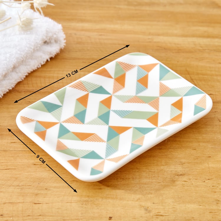 Mekong Apex Ceramic Printed Soap Dish