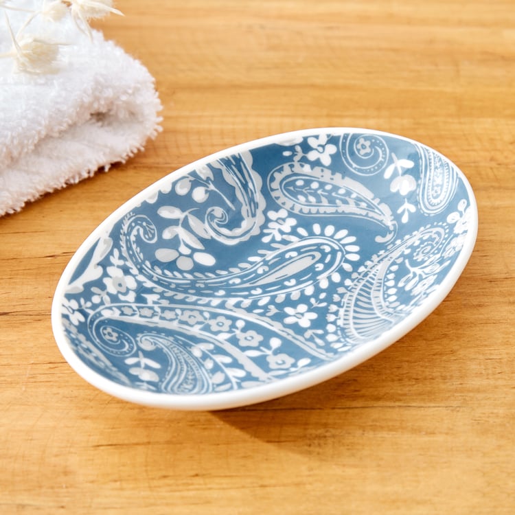 Mekong Kalmyk Ceramic Printed Soap Dish