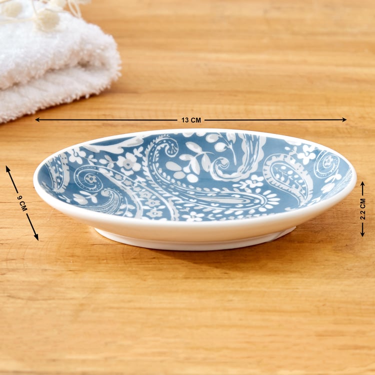 Mekong Kalmyk Ceramic Printed Soap Dish