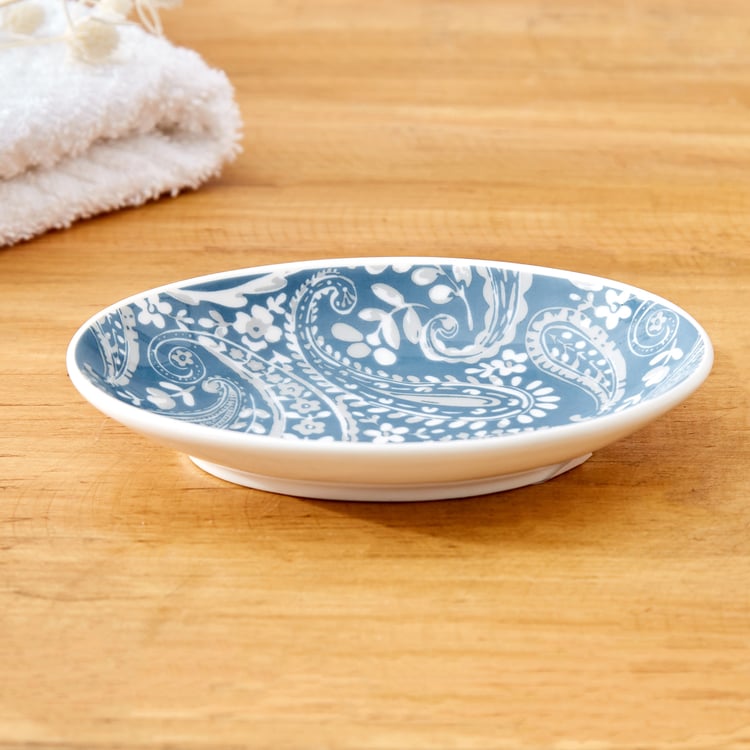 Mekong Kalmyk Ceramic Printed Soap Dish