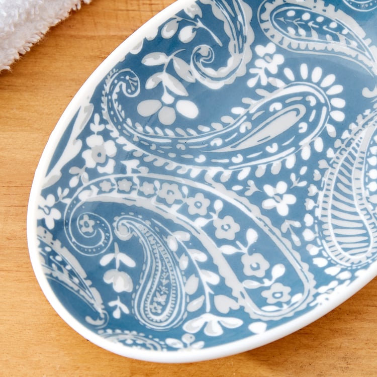 Mekong Kalmyk Ceramic Printed Soap Dish