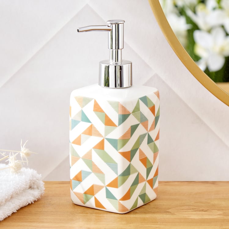 Mekong Apex Ceramic Printed Soap Dispenser - 400ml