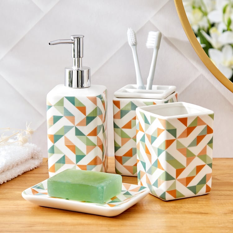 Mekong Apex Ceramic Printed Soap Dispenser - 400ml