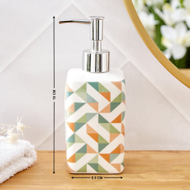 Mekong Apex Ceramic Printed Soap Dispenser - 400ml