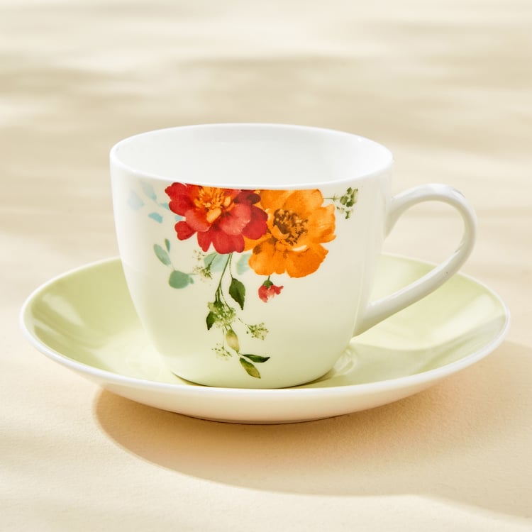 Mandarin Harvey Set of 6 Bone China Cups and Saucers - 210ml