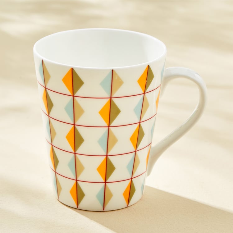 Mandarin Harvey Set of 3 Bone China Printed Coffee Mugs - 340ml