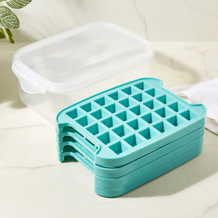 Bakers Pride Cassia 5Pcs Polypropylene Ice Cube Tray with Container