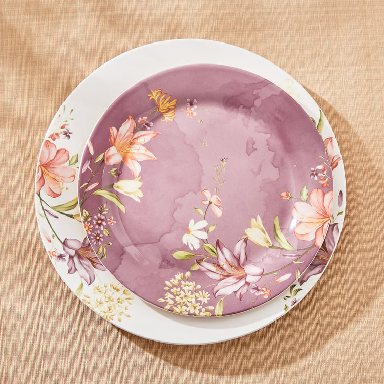 Moksha Lily Ironstone Printed Dinner Plate - 27.5cm