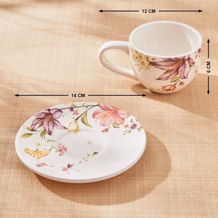 Moksha Lily Ironstone Printed Cup and Saucer - 230ml