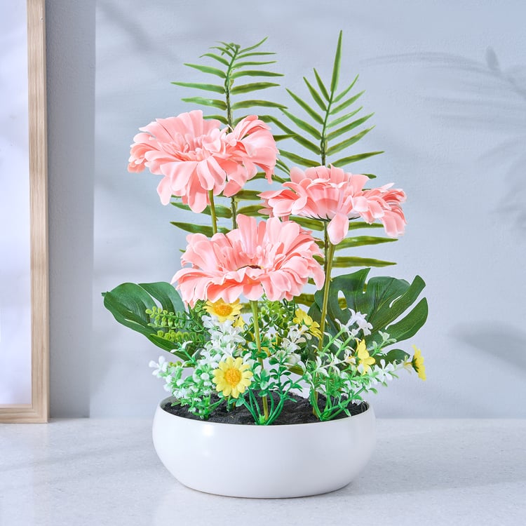 Gloria Scapes Artificial Chrysanthemum Flowers in Ceramic Pot