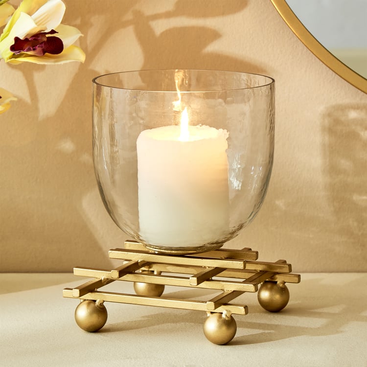 Splendid Gold Rush Cady Glass Hurricane Candle Holder