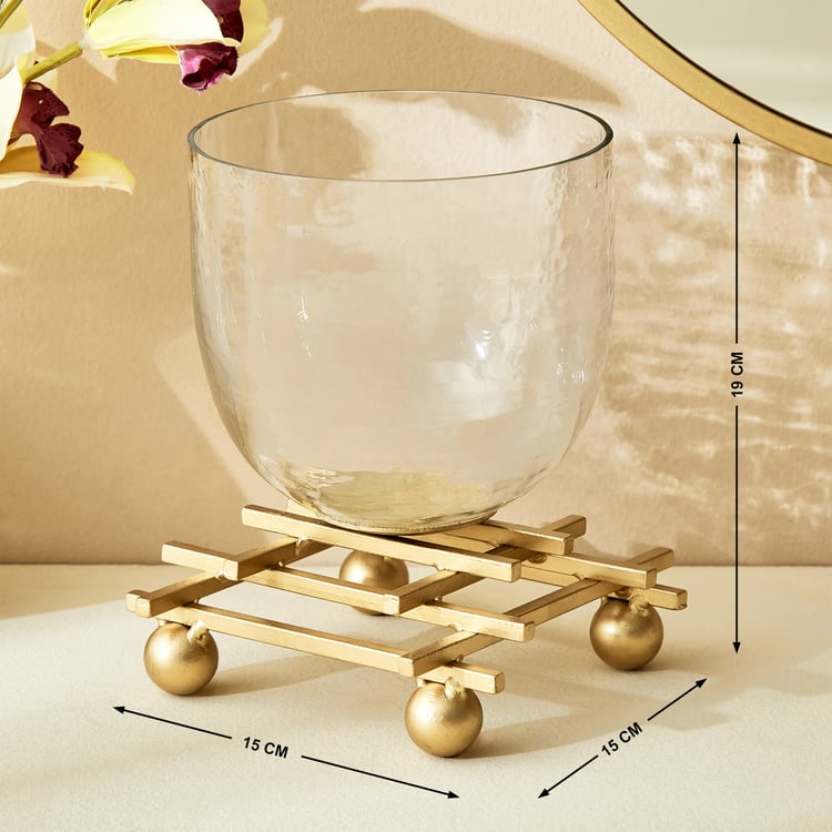 Splendid Gold Rush Cady Glass Hurricane Candle Holder