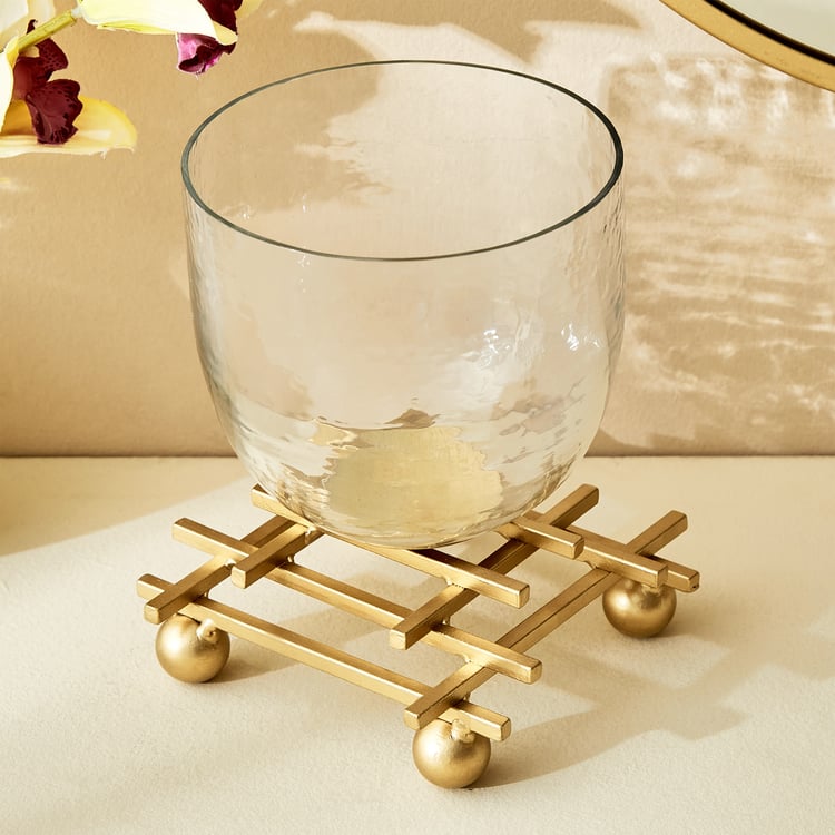 Splendid Gold Rush Cady Glass Hurricane Candle Holder