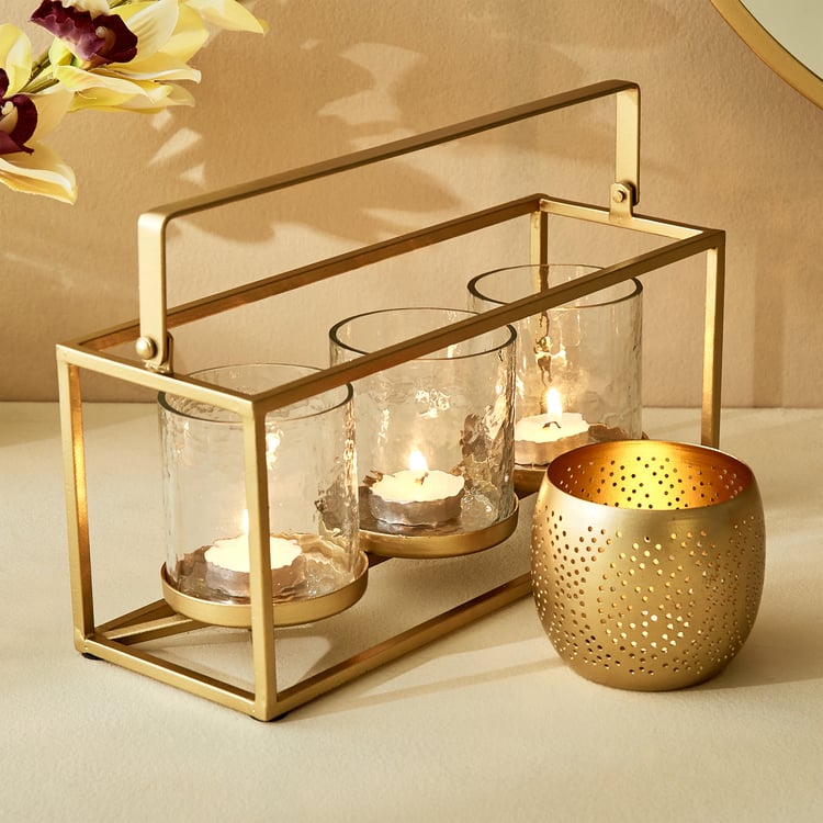 Splendid Gold Rush Metal Multi T-Light Holder