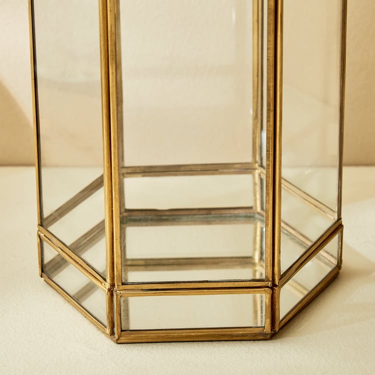 Splendid Gold Rush Metal Hurricane Candle Holder