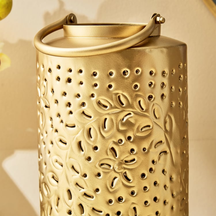 Splendid Gold Rush Cora Metal Hurricane Candle Holder