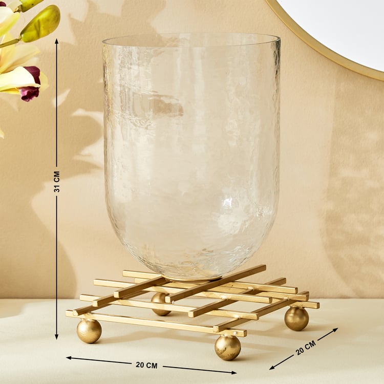 Splendid Gold Rush Cady Glass Hurricane Candle Holder